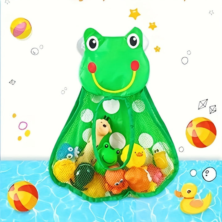 1Pc/2pcs Kawaii Animal Design Mesh Toys Storage Hanging Bag, Versatile Bathroom Wall Mounted Organizer