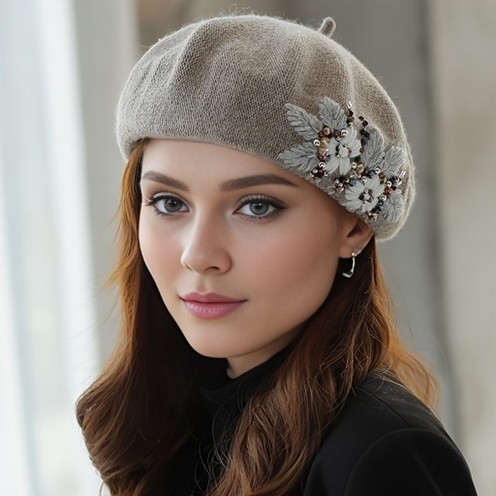 Flower Embroidery Elegant Beret Hat Classic Casual Berets Cap Painter Hats For Women