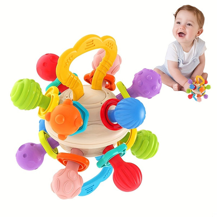 Learn, Soothe & Play – All in One!
This 2-in-1 Montessori baby toy combines sensory teething and gentle rattling to support early learning and development. Safe, fun, and perfect for boys and girls. An ideal gift for 1st birthdays, Christmas & more👶🎁