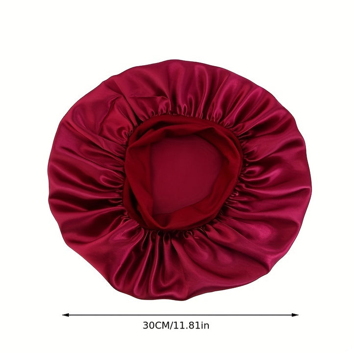 Elastic Band Satin Bonnet - Silky, Extra Large, For Night, Bath, Brimmed Hat, Soft and Comfortable