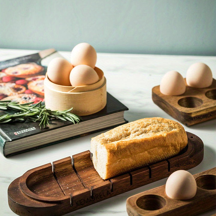 1pc Multi-Compartment Wooden Egg Storage Box - Kitchen Cooking Organizer for Eggs and More