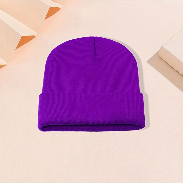 Trendy Candy Color Basic Beanie Simple Casual Knit Hats Elastic Coldproof Skull Cap Cuffed Beanies For Women Men Autumn & Winter