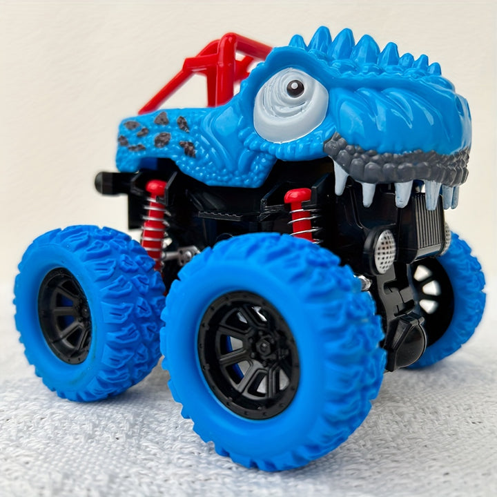 Two-way Inertia Red/Yellow/Blue Dinosaur Toys, Double-sided Flip Driving Drift Vehicle for Boys and Girls Gift