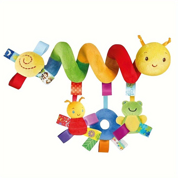 Kids Car Seat Toys For Baby Spiral Stroller Newborn Toys, Plush Hanging Baby Rattle Sensory Toys For Crib Moving Bassinet For Boys Girls Ideal Gift