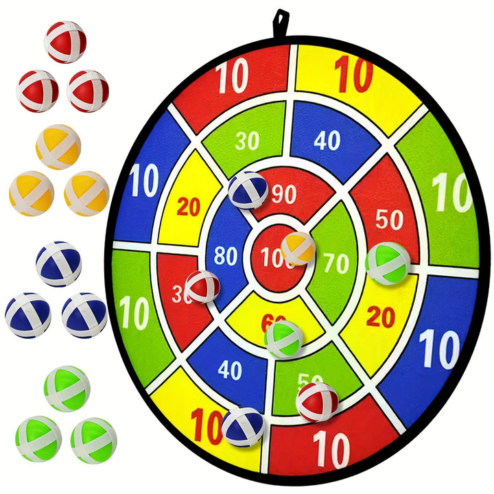 12pcs Sticky Ball Dart Plate Set, Indoor Outdoor Toys, Parent-child Interaction, Birthday Gift, Party Game Supplies