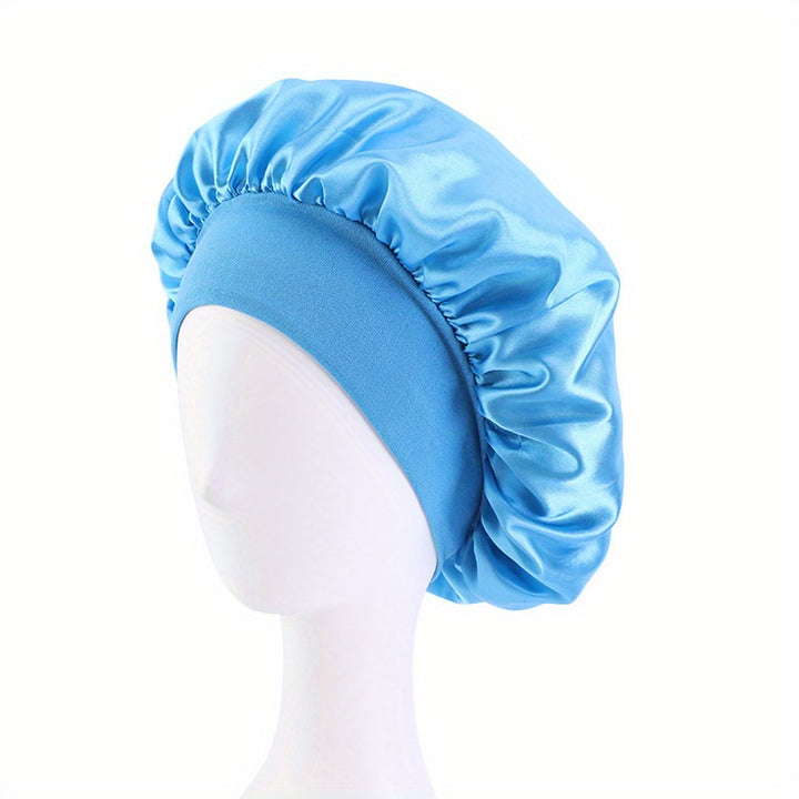 Elastic Band Satin Bonnet - Silky, Extra Large, For Night, Bath, Brimmed Hat, Soft and Comfortable
