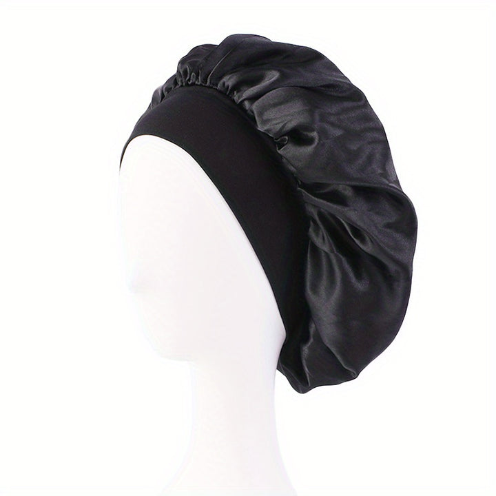 Elastic Band Satin Bonnet - Silky, Extra Large, For Night, Bath, Brimmed Hat, Soft and Comfortable