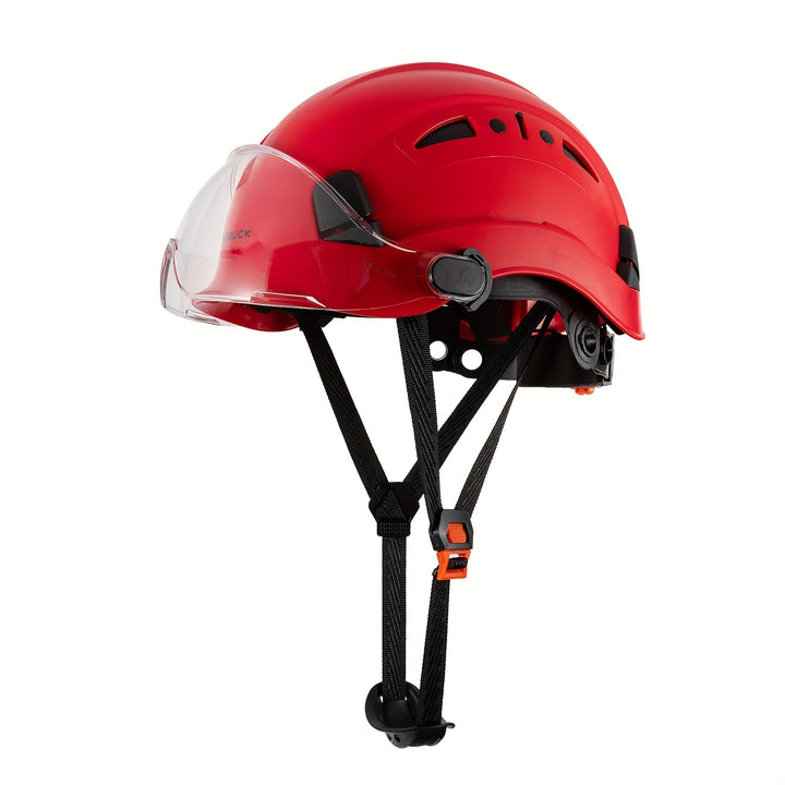 High-Quality ABS Construction Hard Hat with Goggles - Adjustable, Breathable Safety Helmet for Workers
