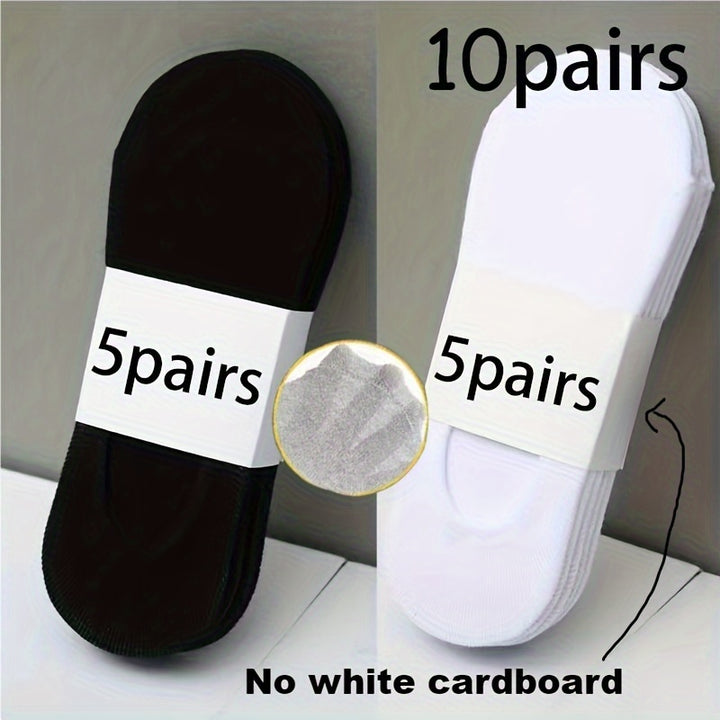 3/5/10 Pairs Men's Cotton Blend Plain Color Breathable Sweat Resistant Anti-odor No Show Socks