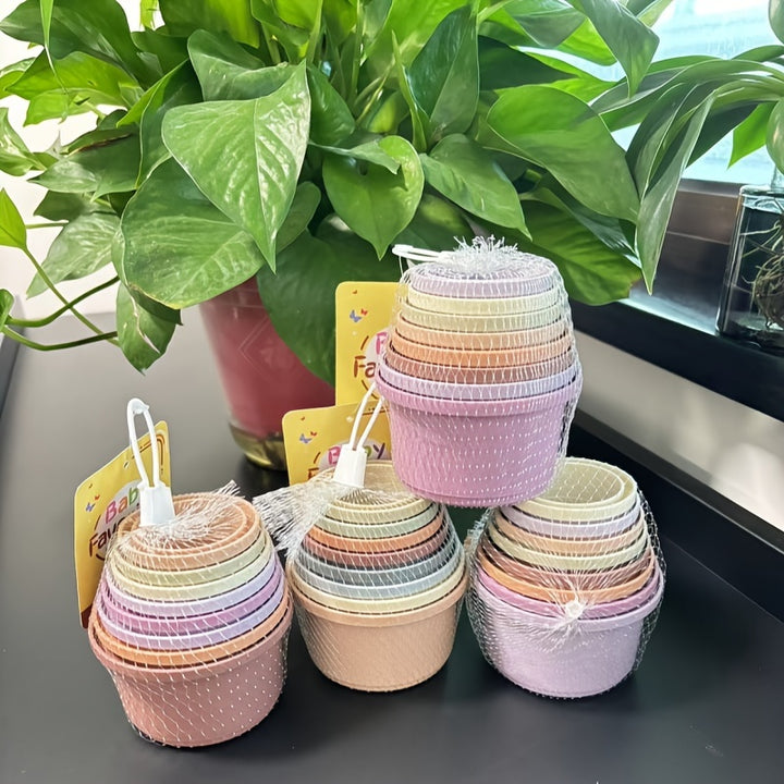 8pcs Small Pet Toys Set - Bunny Stacking Cup, Rabbit Toy, Plastic Snack Cup, Nesting Cup - For Rabbits & Bunnies - For Play & Enrichment - Great Gift for Pet Lovers