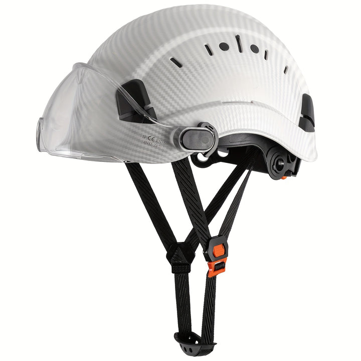 1pc LOEBUCK Carbon Fiber Pattern, Engineering Hat Carbon Fiber Work Safety Hat, Protective Building Hat