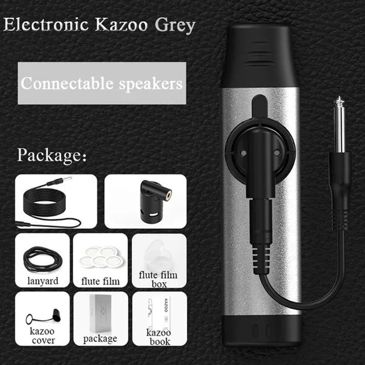 Electronic Music Kazoo With Pickup Metal Kazoo Niche Musical Instrument Easy To Learn Music Gift Good Companion For Guitar