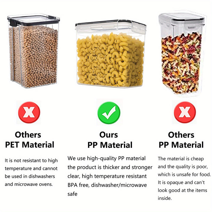9Pcs Airtight Food Storage Containers With Lids, BPA Free, Plastic Kitchen And Pantry Canisters For Cereal, Dry Food, Flour And Sugar, Dishwasher Safe