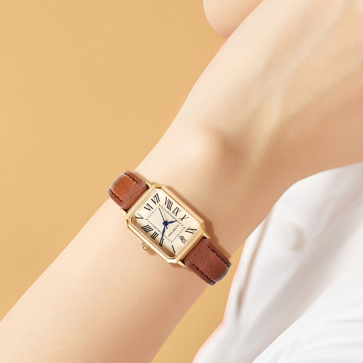 Ladies Square Roman Numeral Luxury Vintage Fashion Quartz Watch Fancy Women Watches Jewelry Sophisticated And Stylish Women Watch