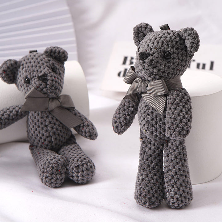 1pc 15cm/5.9in Bear Stuffed Plush Toys, Cute Dress Key Pendant, Dolls, Gifts, Birthday Wedding Party Decor easter gift Christmas, Halloween Gift