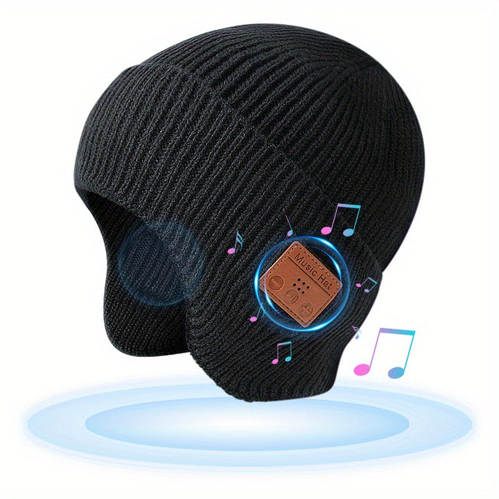 Snow Skiing Warm Wireless Beanie Hat Cold proof Music Earphone Ear Protector Woolen Hat