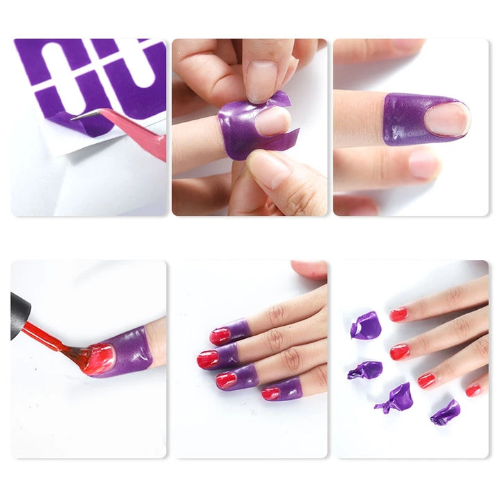 [U-shape Nail Protector] Plastic U-shape Nail Polish Protector | Latex Nail Polish Barrier | Hot Stamping For Anti-overflow Nail Polish
