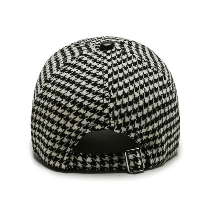 Trendy Houndstooth Baseball Cap - Dazzling Rhinestone M Decor - Unisex Sunscreen Trucker Hat - Perfect for Music Festivals & Outdoor Fun
