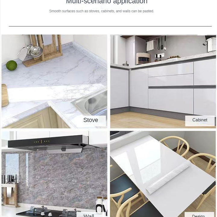 Extra Thick Vinyl Self-Adhesive Wallpaper, Waterproof and Oil Proof, Removable Peel and Stick Wall Stickers for Bathroom and Kitchen, Brick Stone Wood Pattern, Random Matc