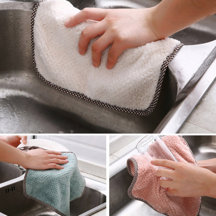 5-Pack Ultra-Absorbent Microfiber Kitchen Towels - Non-Stick, Oil-Resistant, Quick-Drying, and Durable Dish Cloths for Toilet and Daily Cleaning - Soft, Lint-Free, and Easy to Clean