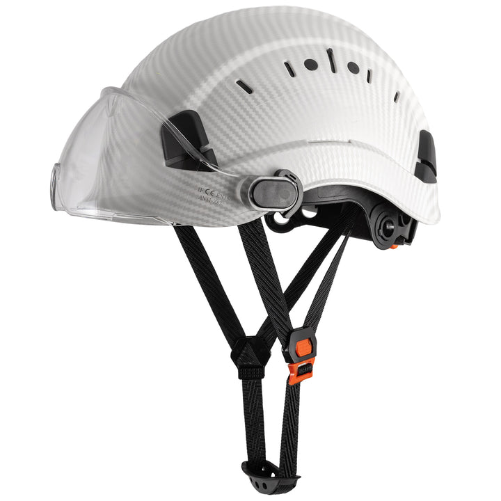 1pc LOEBUCK Carbon Fiber Pattern, Engineering Hat Carbon Fiber Work Safety Hat, Protective Building Hat