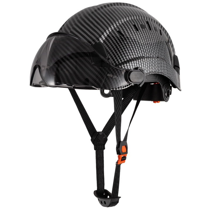 1pc LOEBUCK Carbon Fiber Pattern, Engineering Hat Carbon Fiber Work Safety Hat, Protective Building Hat