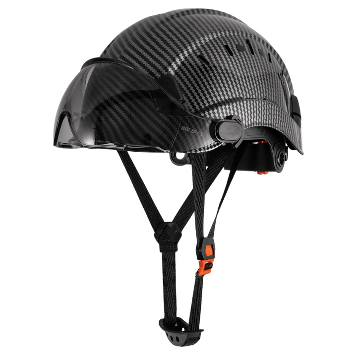 1pc LOEBUCK Carbon Fiber Pattern, Engineering Hat Carbon Fiber Work Safety Hat, Protective Building Hat