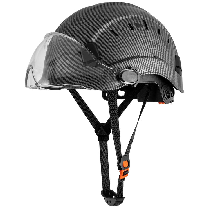 1pc LOEBUCK Carbon Fiber Pattern, Engineering Hat Carbon Fiber Work Safety Hat, Protective Building Hat