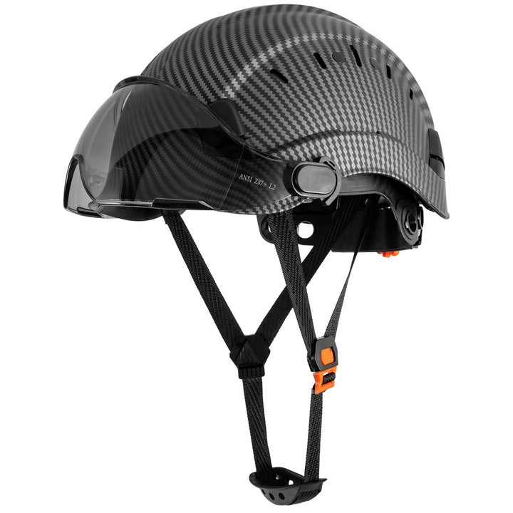 1pc LOEBUCK Carbon Fiber Pattern, Engineering Hat Carbon Fiber Work Safety Hat, Protective Building Hat