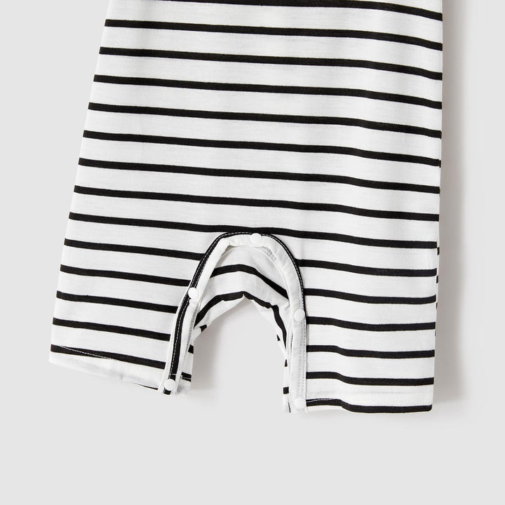 PatPat Family Matching Blue Cap-sleeve Belted Midi Dresses And Short-sleeve Striped Spliced T-shirts Sets, Men Women Baby Kid's Clothes For Family Activities