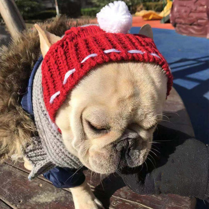 Christmas Pet Hats Winter Dog Cap Puppy Hat With Ball Headwear For Small Dogs Accessories for stocking stuffers