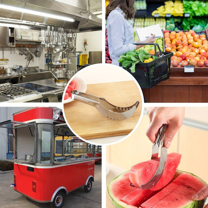 Stainless Steel Watermelon Slicer: The Perfect Kitchen Tool For Effortless Fruit Cutting Commercial Kitchen Supplies