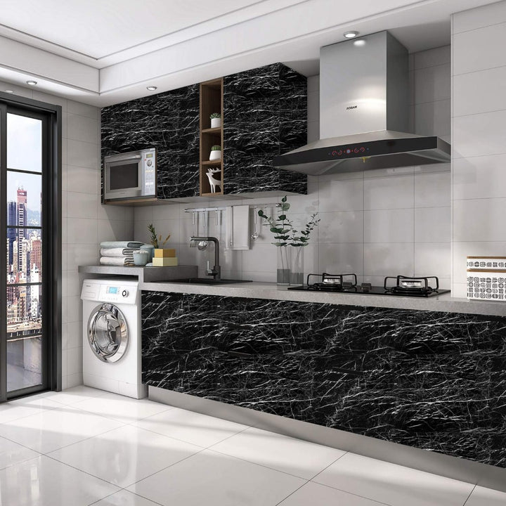 Extra Thick Vinyl Self-Adhesive Wallpaper, Waterproof and Oil Proof, Removable Peel and Stick Wall Stickers for Bathroom and Kitchen, Brick Stone Wood Pattern, Random Matc