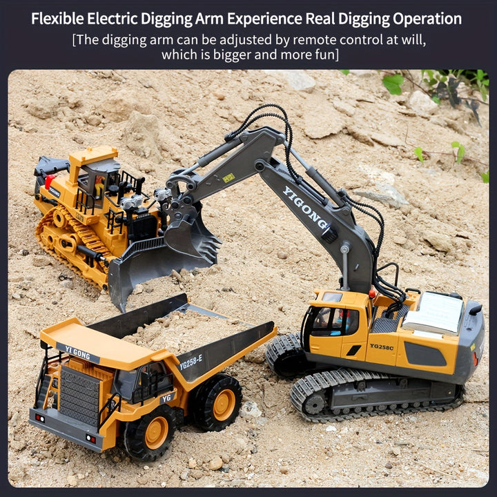 Realistic RC Excavator Action!
This 11-channel remote control excavator features a metal shovel, lights, and sound for an immersive construction play experience. Durable, powerful, and fun for kids who love digging machines! 🚧🚜🔊