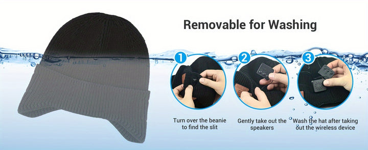 Snow Skiing Warm Wireless Beanie Hat Cold proof Music Earphone Ear Protector Woolen Hat