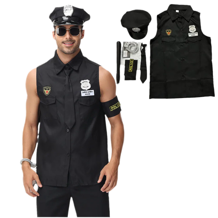 Command the Night!
Classic cop uniform perfect for Halloween, cosplay, or parties. Sharp, easy to wear, and ready for action.
👮‍♂️ Includes: Police shirt + badge
🎃 Occasions: Halloween, carnival, cosplay
🚓 Style: Police officer, cop costume
