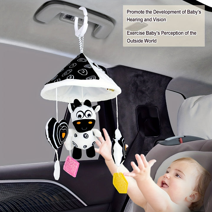 Visual Stimulation On the Go
This black and white hanging baby toy features soft animal designs, gentle wind chimes, and high-contrast colors to support early visual development. Perfect for cribs, strollers, car seats, and baby carriers. 👶🖤🤍