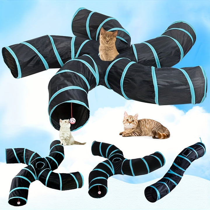Collapsible Cat Tunnel with Peek Holes
Interactive multi-way tunnel with hanging ball toy—foldable, durable, and perfect for indoor fun with cats, kittens, puppies & small pets.🐈🐕