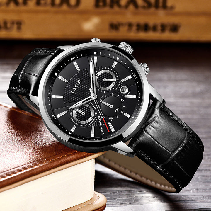 Watches Mens 2022 LIGE Top Brand Luxury Casual Leather Quartz Men's Watch Business Clock Male Sport Date Chronograph