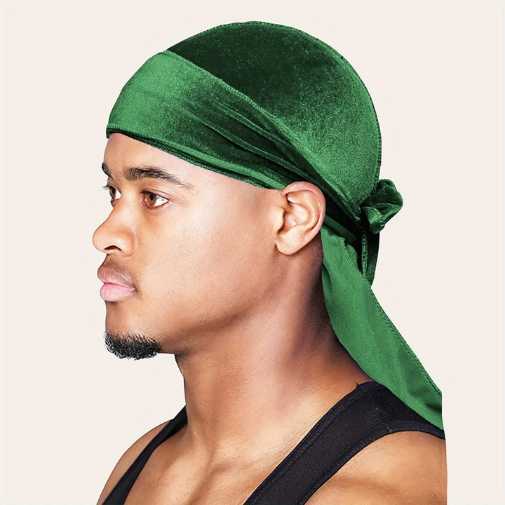 Velvet Durags for Men and Women - Soft and Comfortable Shower Cap with Long Tail and Wide Straps - Perfect for Protecting Hair and Styling - Bathroom Accessories