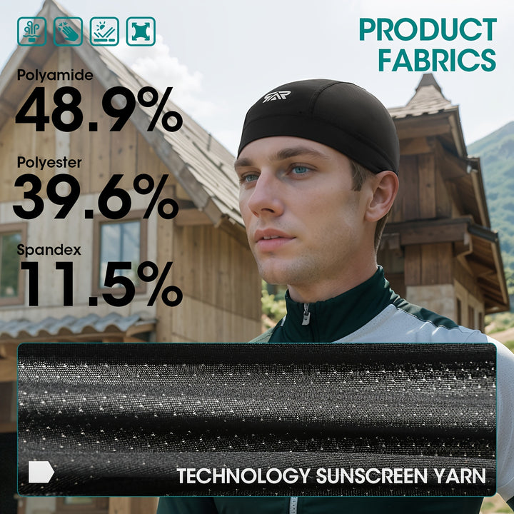 1pc Premium Breathable Cycling Cap for Men - Sun Protection & Moisture Absorption