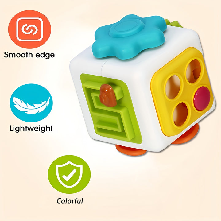 Activity Cube, Suitable For Children's Busy Cube, Baby Sensory Busy Travel Learning Toys, 6-in-1 Montessori Early Childhood Education Learning Toys, Autism Development Game Center-color Random