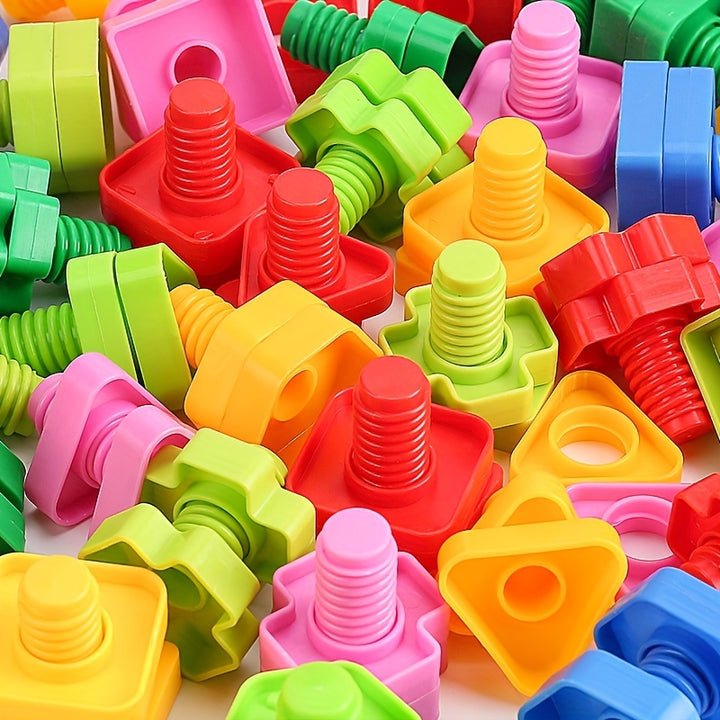 Twist, Build & Learn!
This 20-piece screw and nut building block set is perfect for little hands to develop coordination, fine motor skills, and problem-solving. Made of safe, durable plastic—fun and educational for curious young minds! 🔩🧠🎨