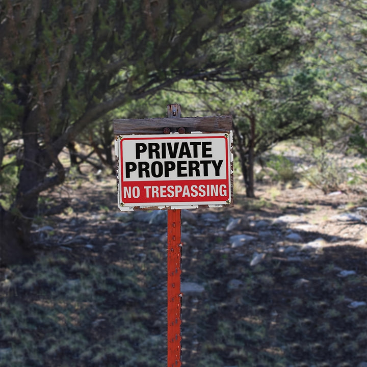4pcs A Set Private Property No Trespassing Sign Metal 10"x14" Rust Free Aluminum, Indoor & Outdoor Use