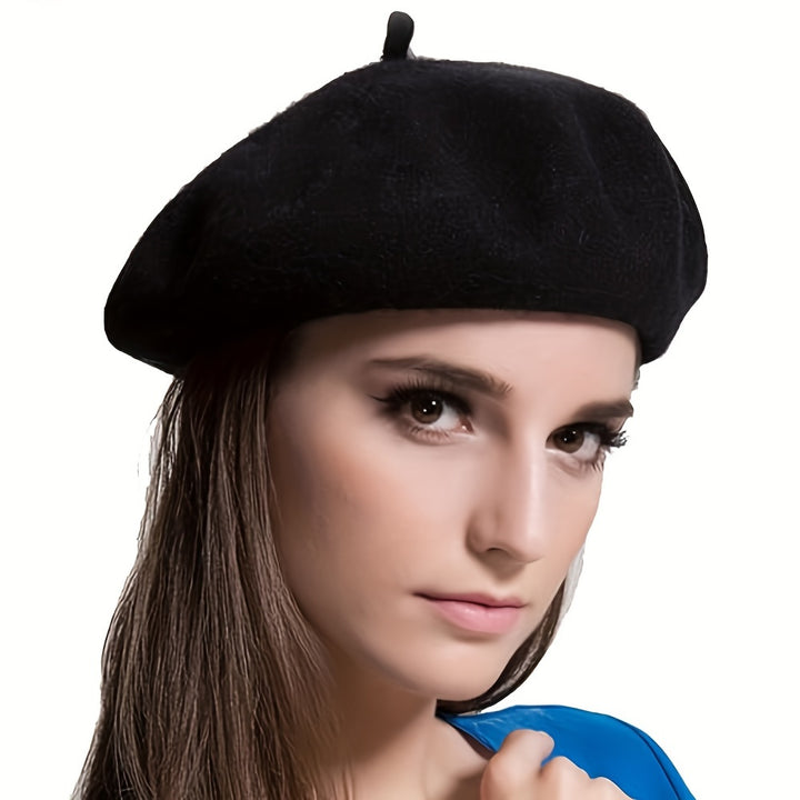 Hat Wig Beret Hat With Hair Extensions Classic French Fashion Hat Attached 11" Synthetic Straight Short Bob Hairpiece For Women Winter Warm Cap Wig Christmas Gift