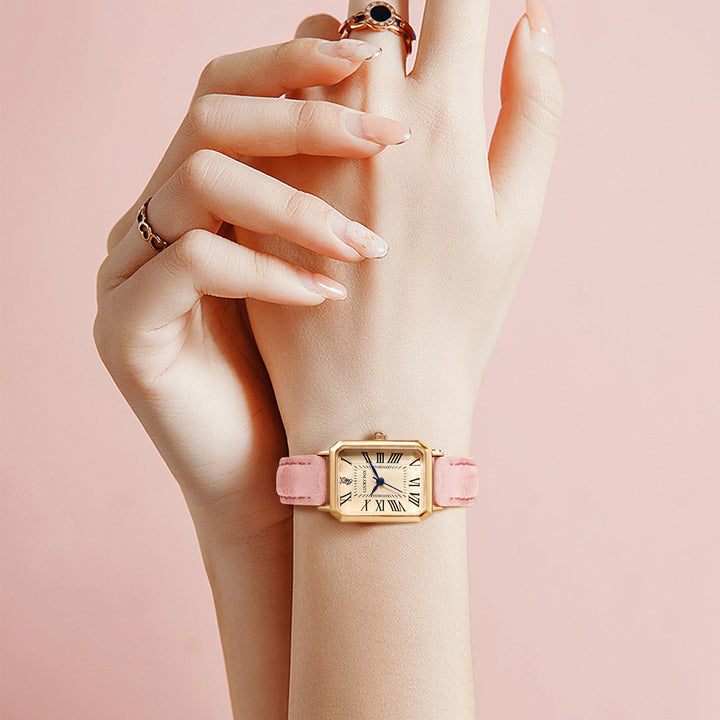 Ladies Square Roman Numeral Luxury Vintage Fashion Quartz Watch Fancy Women Watches Jewelry Sophisticated And Stylish Women Watch