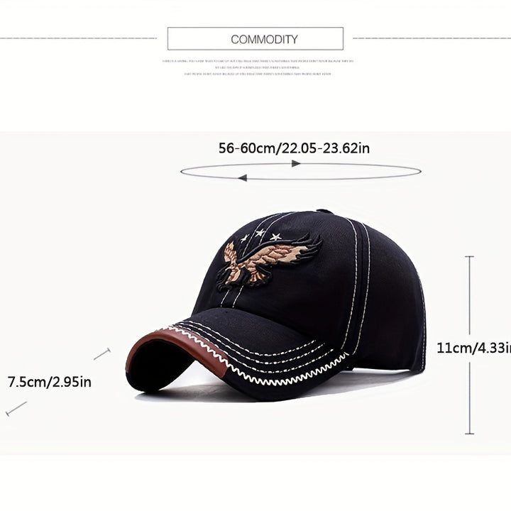 1pc Unisex Sunshade Breathable Baseball Cap With Eagle Embroidery For Outdoor Sport, Ideal choice for Gifts
