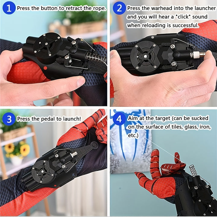 Web Launcher Spider String Shooter Toy, Cool Gadgets [Electric Reel-in] Real Silk Superhero Role-Play Fun Stuff Toys Great For Men And Kids (Black) halloween, christmas gift