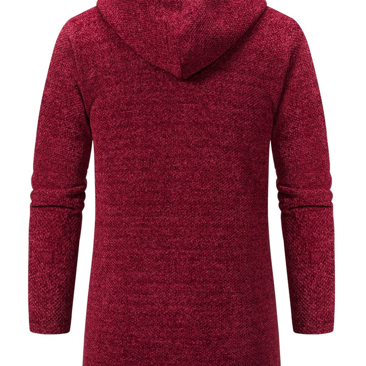 Men's Autumn And Winter Plush Thick Warm Mid Length Hooded Cardigan Best Sellers