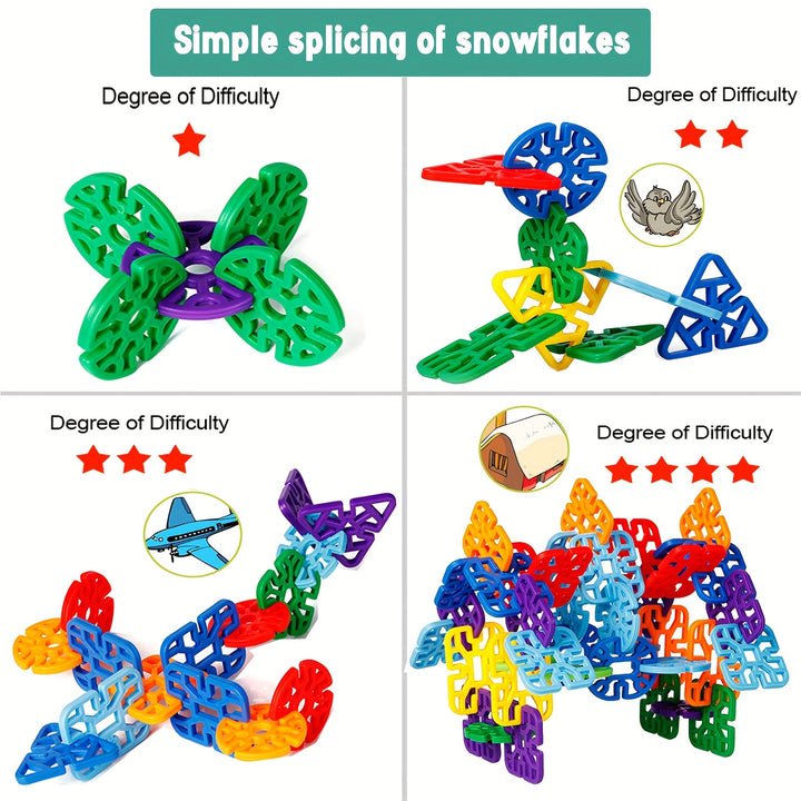 Build, Create, Imagine!
This 98-piece snowflake building block kit lets kids explore endless shapes and structures while boosting creativity, motor skills, and problem-solving. Fun, educational, and perfect for boys and girls. Random colors included! 🧩🌈